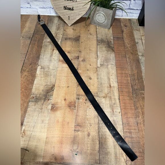 MICHAEL KORS BELT BLACK MK LOGO WITH SILVER BUCKLE reversible - Picture 3 of 11